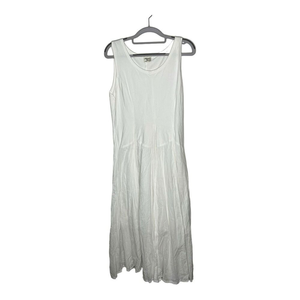 Advance Apparels Dress Womens Free Size‎ White Flowy Lined Sleeveless Boho